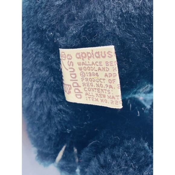 Vintge Wallace Berrie Black cat red bow tie plush toy 1984 Sitting Applause Luck - Picture 9 of 9